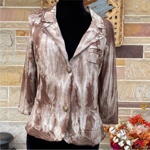 Nick &‎ Mo Brown Tie-Dye Cotton Jacket